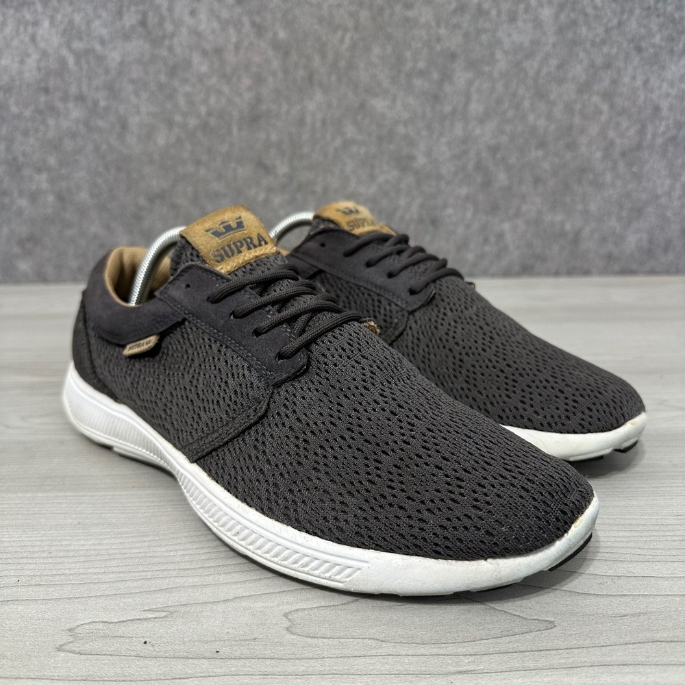 Supra Hammer Run Mens Size 11.5 Charcoal Grey Mesh Low Top Sneakers